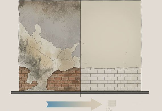Mauerwerk vor und nach der Drymat-Trockenlegung